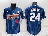 Los Angeles Dodgers8 #24 Kobe Bryant Number Rainbow Blue Red Pinstripe Mexico Cool Base Nike Jersey,baseball caps,new era cap wholesale,wholesale hats